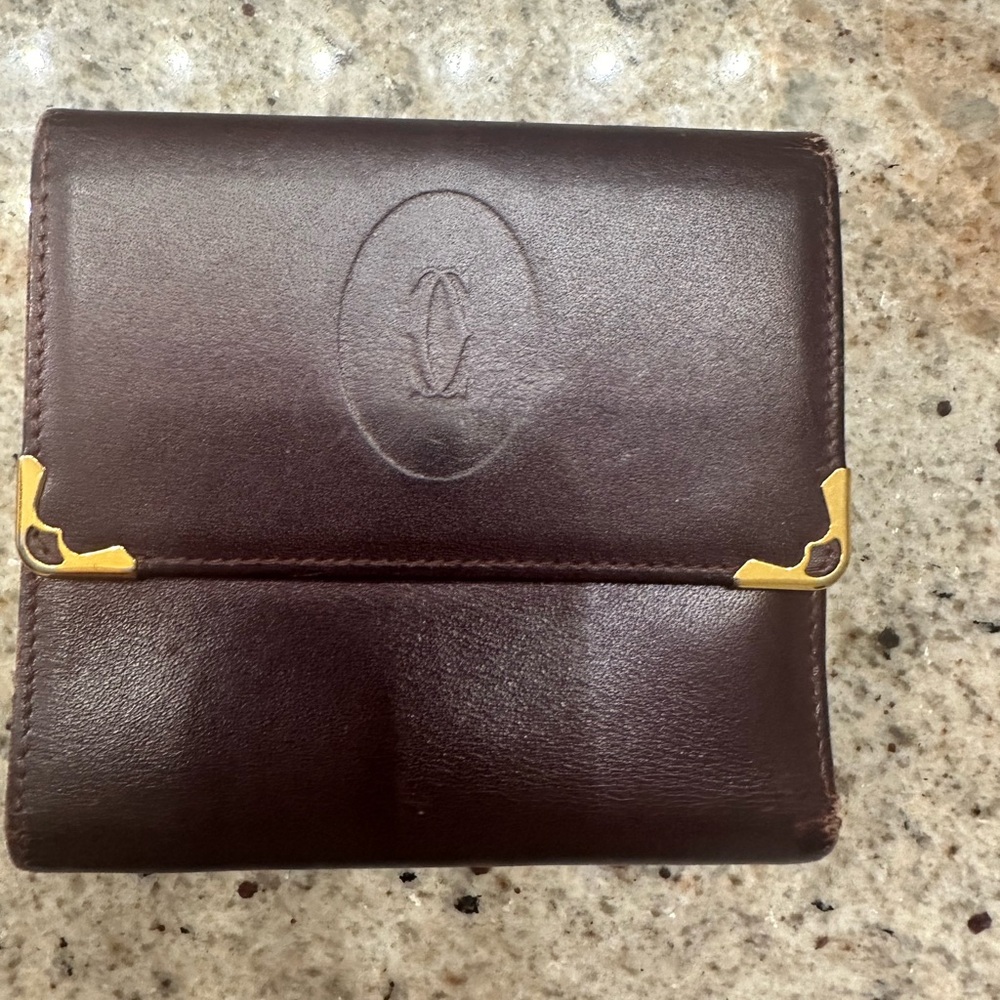 Authentic Cartier compact Kiss lock wallet!